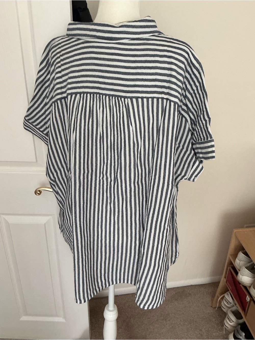 CASLON COTTON GAUZE STRIPED BUTTON UP SHIRT- PLUS SIZE 4X- NWT - Picture 10 of 11